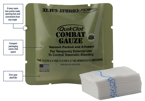 QuikClot Combat Gauze.