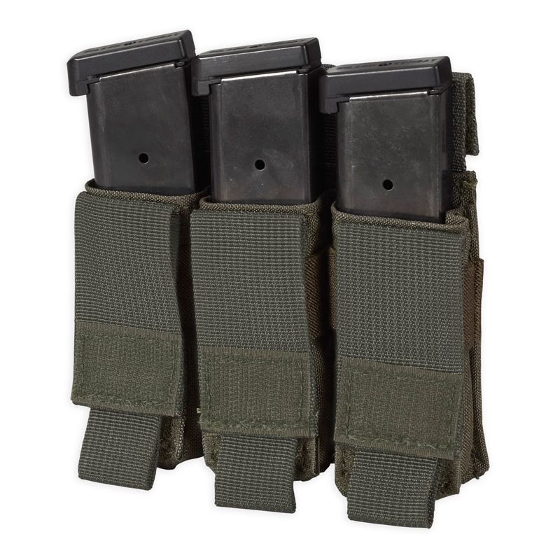 MOLLE Triple Pouch 7.62mm 5.56mm Magazine Mag Close Flap Pouch OD GREEN 