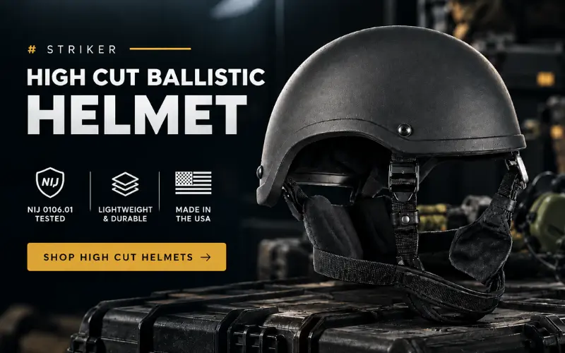 ready high cut ballistic helmet | Chase Tactical | Tactical Gear Ready High Cut Ballistic Helmet